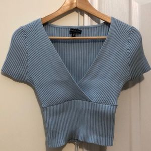 Crossover Blue Crop Top